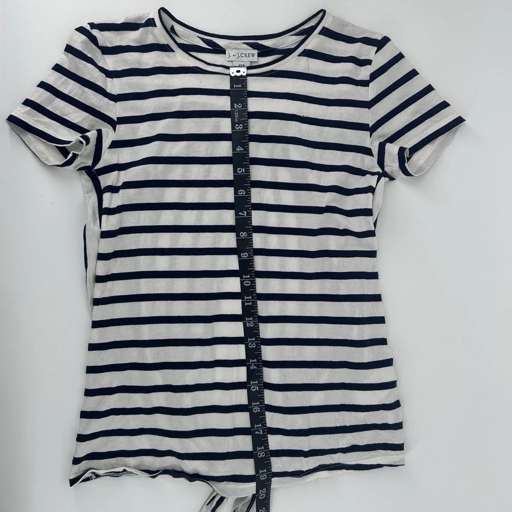 J.Crew - J by J.Crew Striped Tie Back Top XXS Blue White Shirt